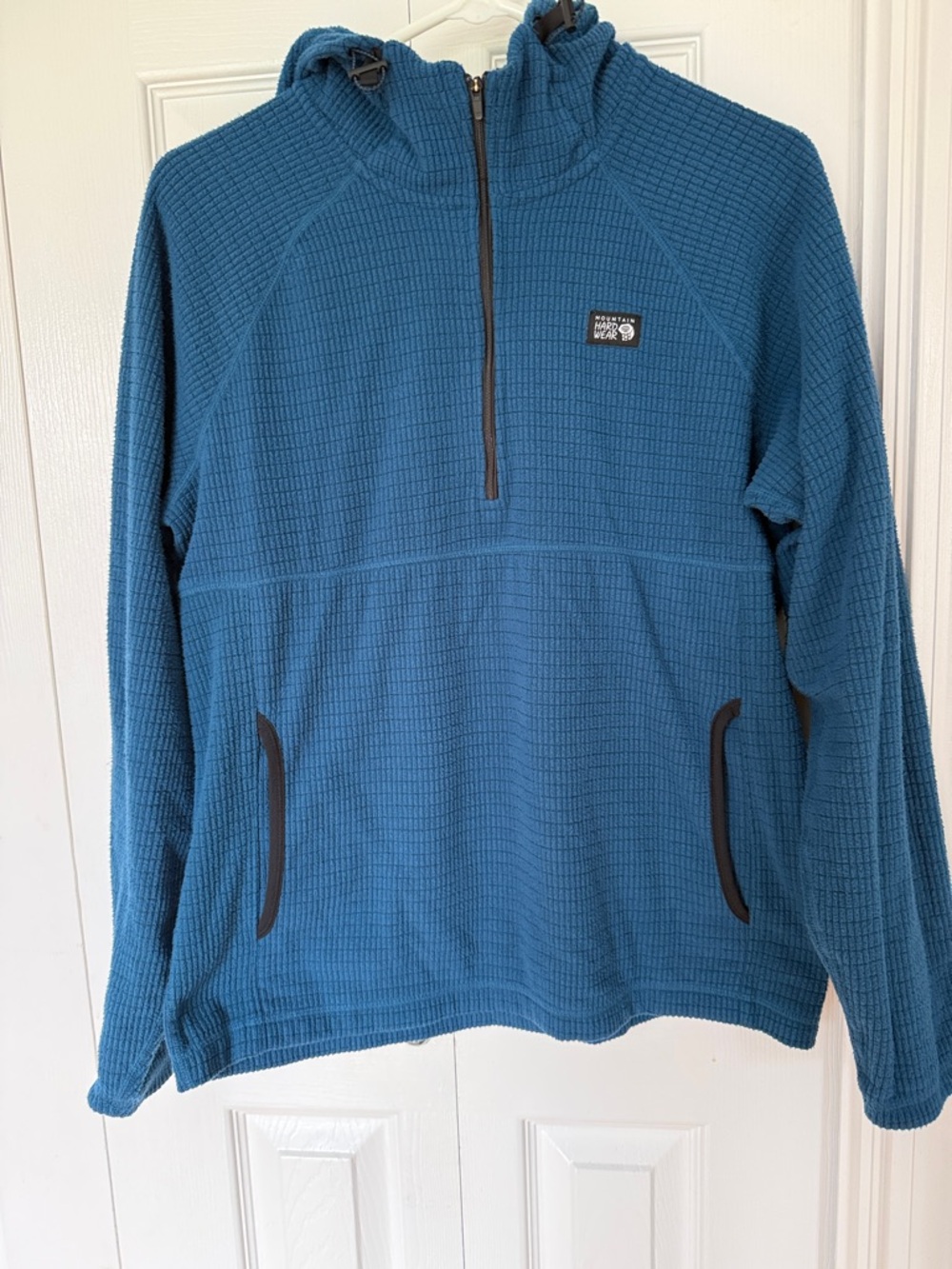 Mountain Hardwear Teal Blue Lightweight Quarter-Zip Hooded Shirt/sweatshirt